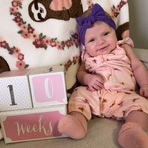 Baby Age Blocks Milestone Pink Princess Crown